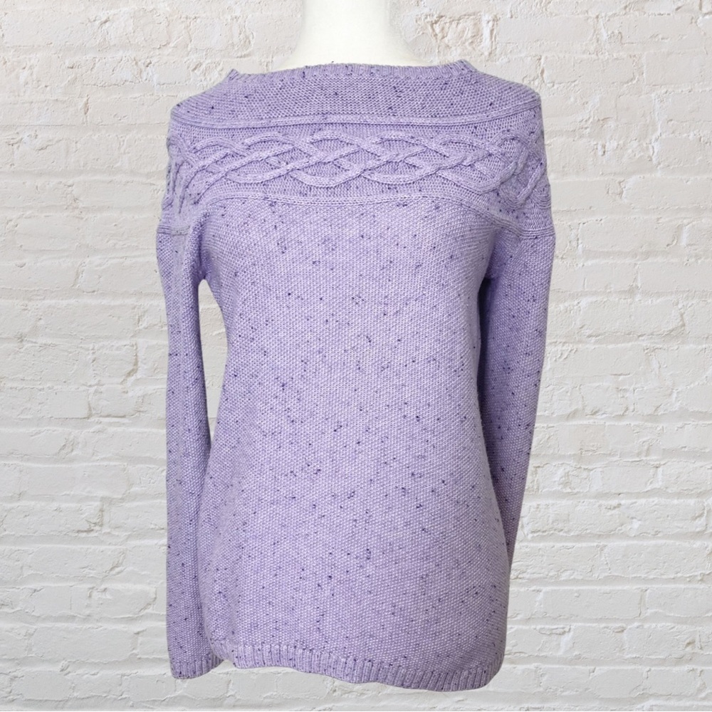 Talbots Crewneck Pullover Lightweight Sweater Braided Lilac Size Small​​​